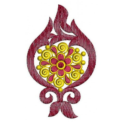 Free Hand With Round Shape Flower Design 23521