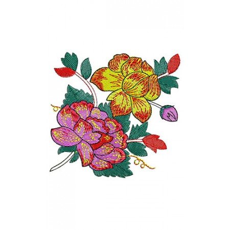 Rose Flower Applique Embroidery Design 23522