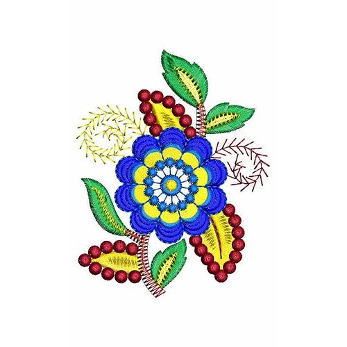 Little Round Shape Flower Embroidery Design 23524