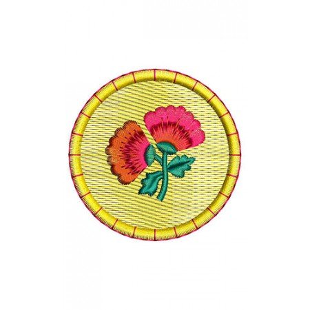 Flowers In Circle Ring Embroidery Design 23558