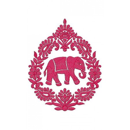Amazing Elephant Design Applique In Embroidery 23607