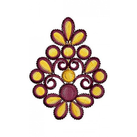 Simple Floral Applique Embroidery Design 23630