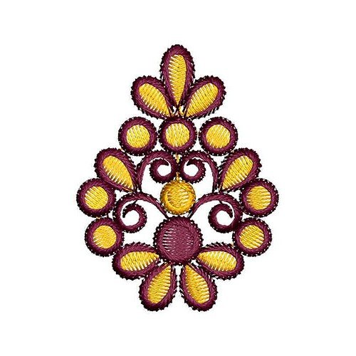 Simple Floral Applique Embroidery Design 23630