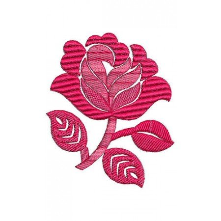 Pink Rose Flower In Embroidery Design 23635