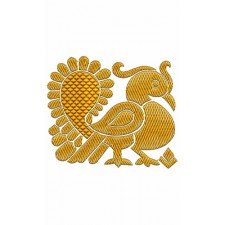 Peacock Design Applique In Embroidery 23648