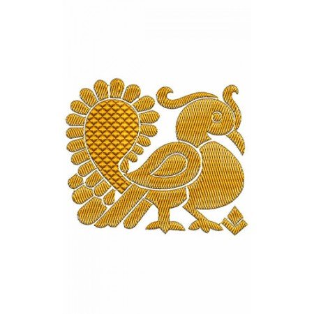 Peacock Design Applique In Embroidery 23648