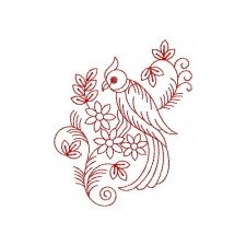 Bird On Branch Applique Embroidery Design 23677