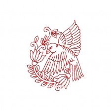 Flying Sparrow Applique Embroidery Design 23678