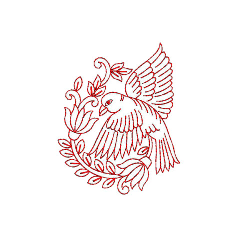 Flying Parrot Applique Embroidery Design
