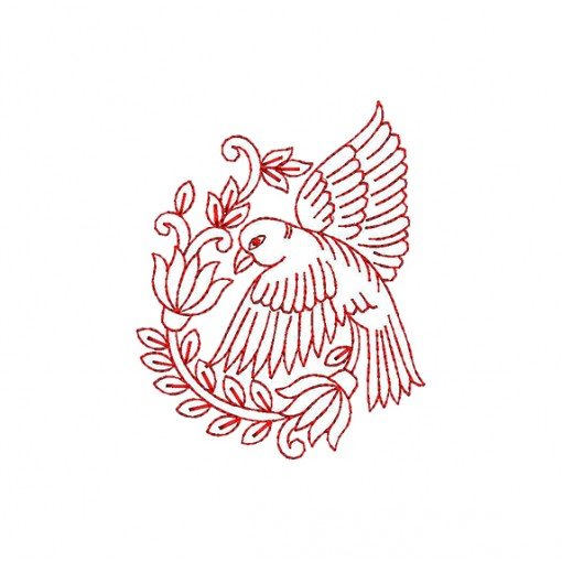 Flying Sparrow Applique Embroidery Design 23678