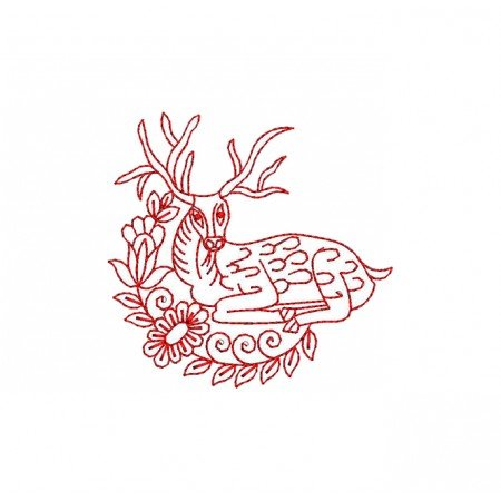 Deer Applique Design In Embroidery 23680