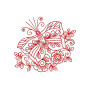 Attractive Butterfly Applique Embroidery Design 23681