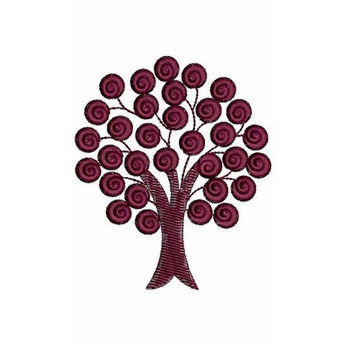 Spiral Tree Plant Applique Embroidery Design 23711