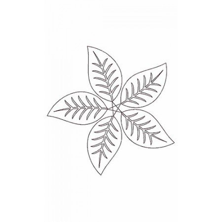 Leaf Flower Chain Stitch Applique Design 23743