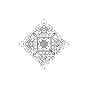 Square Chain Stitch Applique Design 23748
