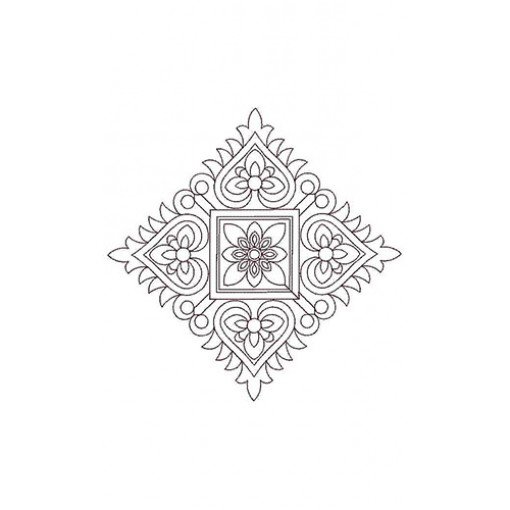 Square Chain Stitch Applique Design 23748