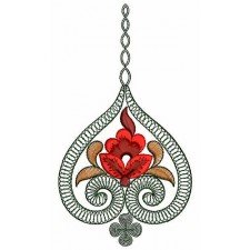 Ace Heart Flat Cording Embroidery Design 23760