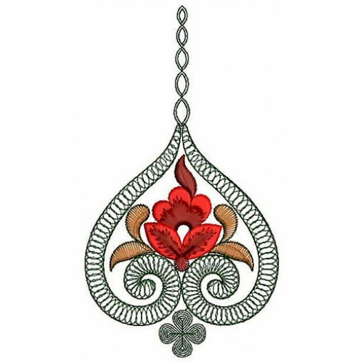Ace Heart Flat Cording Embroidery Design 23760