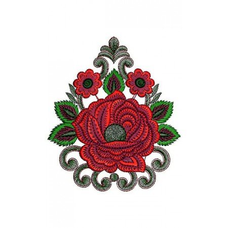 Crewel Flat Cording Applique Embroidery Design 23761