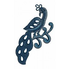 Peacock On Branch Applique Embroidery Design 23777