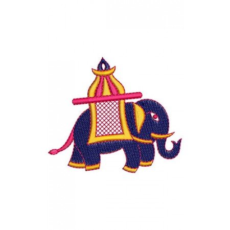 Elephant Applique Design In Embroidery 23783