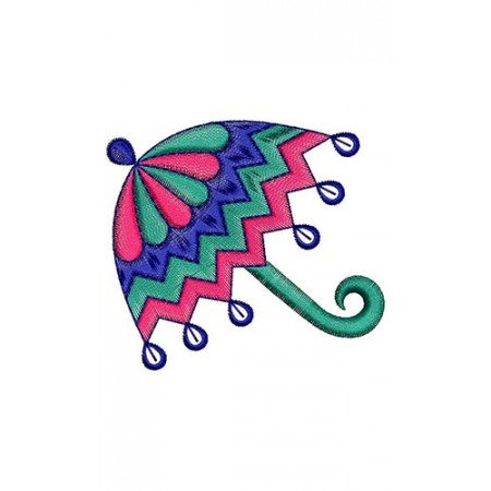 Colorful Umbrella Applique Embroidery Design 23811