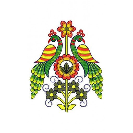 Enchanting Peacock Applique Embroidery Design 23817