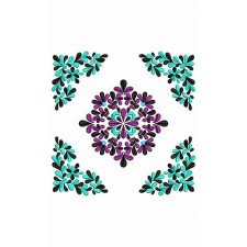 Petals In Square Design Applique For Cushion Cover 23828