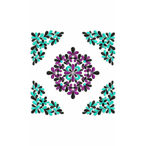 Petals In Square Design Applique For Cushion Cover 23828
