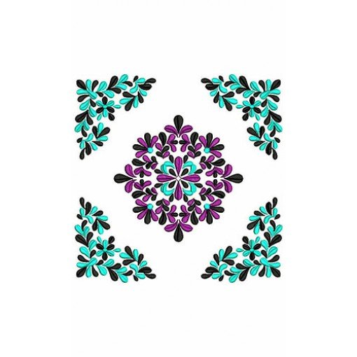 Petals In Square Design Applique For Cushion Cover 23828