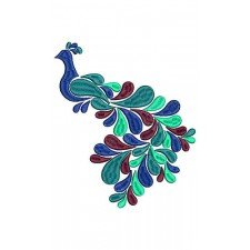 Classy Peacock Design For Cushion Cover In Embroidery 23831