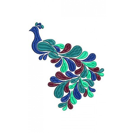 Classy Peacock Design For Cushion Cover In Embroidery 23831
