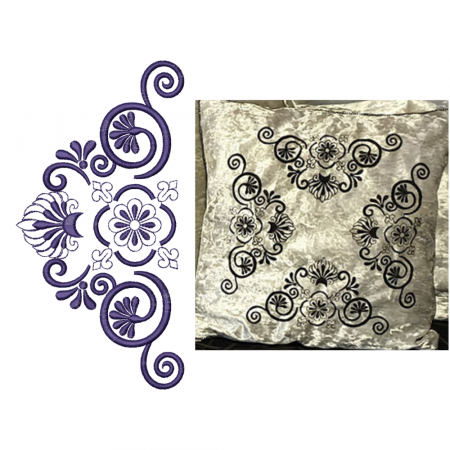 Ornate Design For Cushion Cover In Embroidery 23832