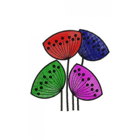 Distinctive Colorful Flower Applique Design Embroidery 23887