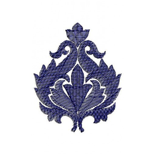 Blue Free Hand Applique Embroidery Design 23888