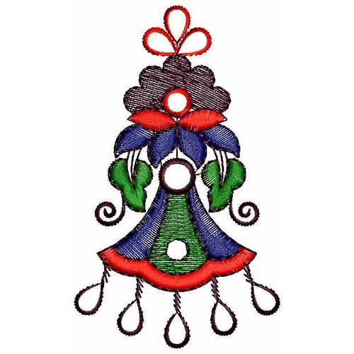 Wind Chimes Shape Applique Embroidery Design 23901