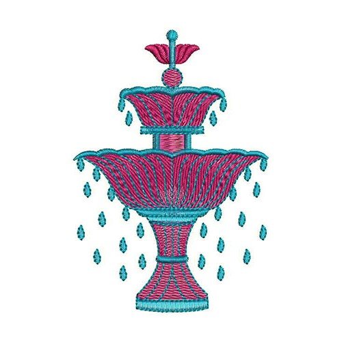 Fountain Applique Embroidery Design 23915