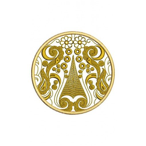 Enthralling Round Patch Design In Embroidery 23922