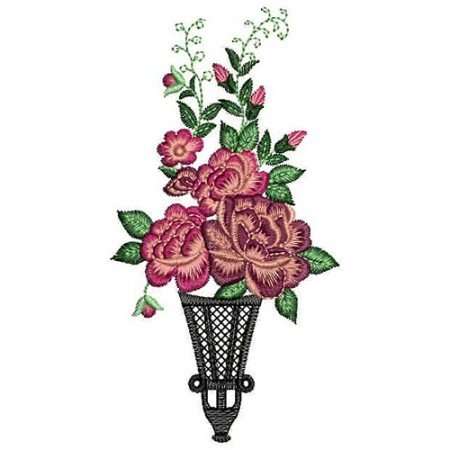 Flower Holder Racks Applique Embroidery Design 23923