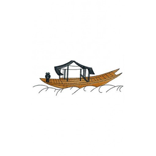 Wooden Boat Applique Embroidery Design 23954
