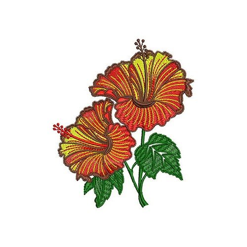 Hibiscus Flower Applique Embroidery Design 23956