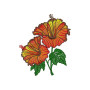 Hibiscus Flower Applique Embroidery Design 23956