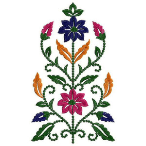 Flower Plant Applique Embroidery Design 24012