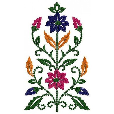 Flower Plant Applique Embroidery Design 24012