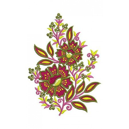 Pink Flower Applique Embroidery Design 24045