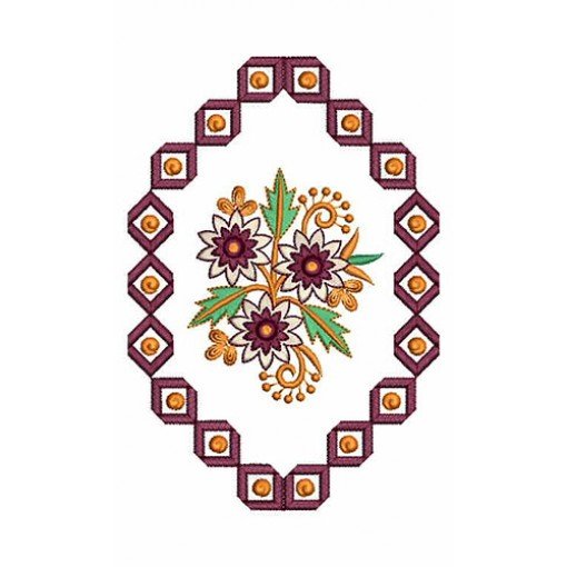 Rhombus Outer Line Applique Embroidery Design 24060