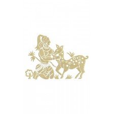 Deer Applique Design In Embroidery 24074