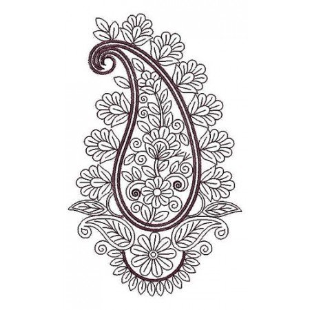 Paisley Applique Embroidery Design 24079