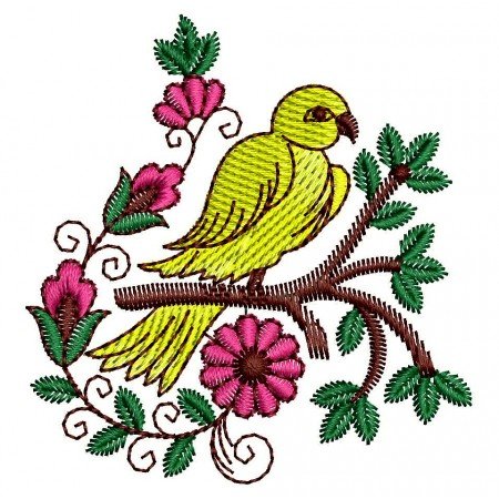 Parrot Bird Applique Design In Embroidery 24100