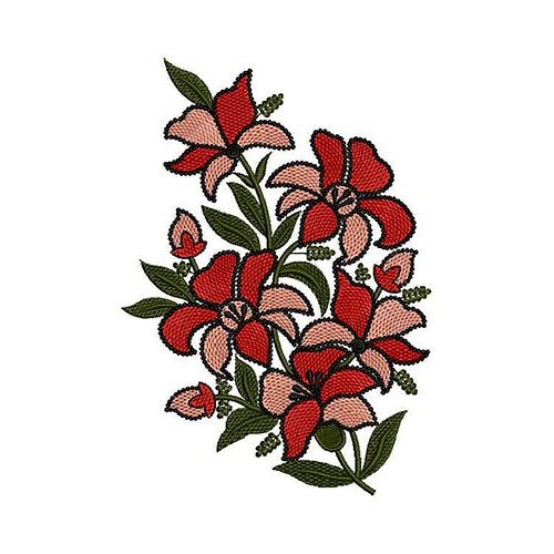 Flower Branch Applique Embroidery Design 24111